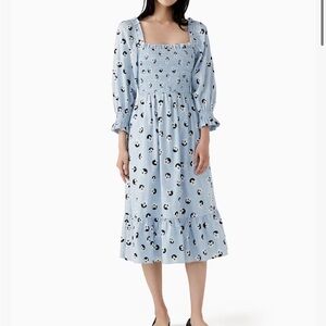NWT Kate Spade Pale Blue hydrangea dot dress